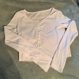 Cropped button down crop top